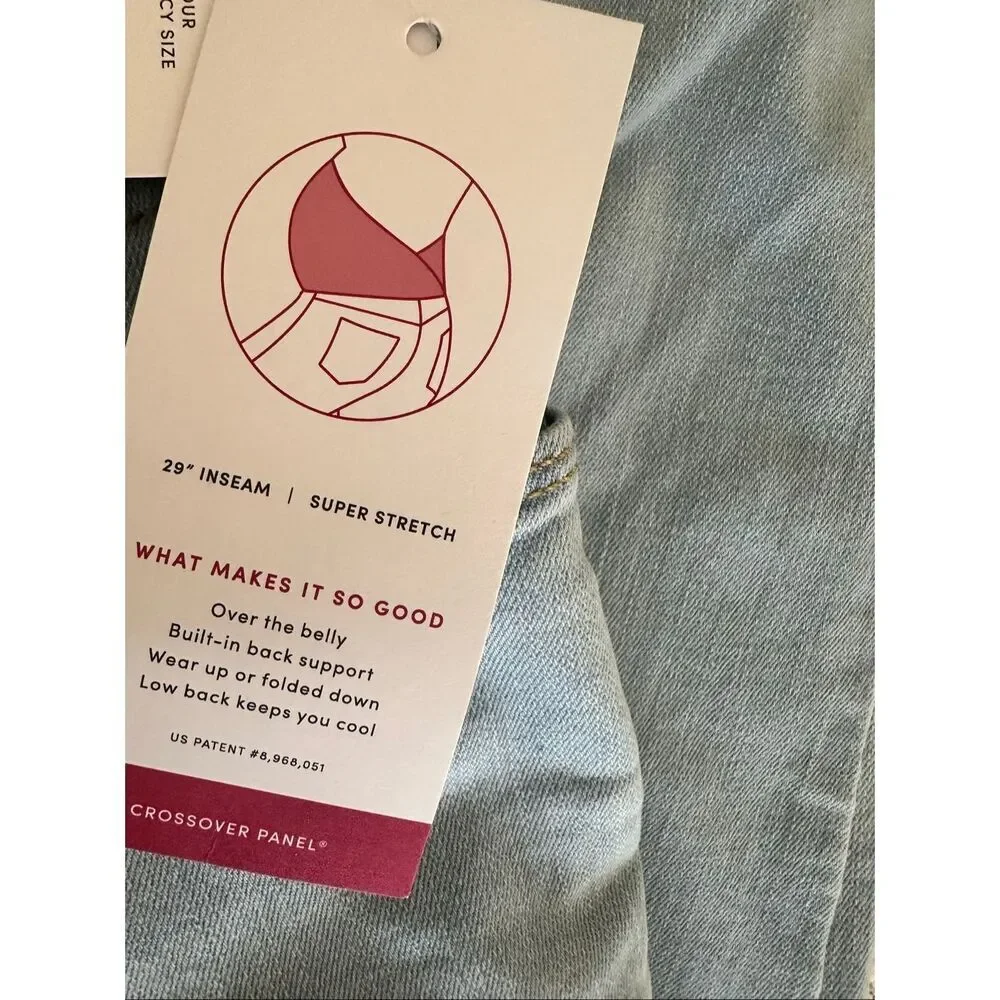Ingrid & Isabel Maternity Light Wash Over the Belly Skinny Jeans Size 6 New